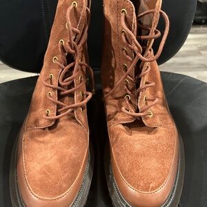 Vince Camuto Suede Lace-Up Ankle Booties